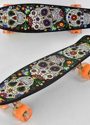 Пенни борд скейт р 15909 (8) best board, длина 55 см, pu колеса с подсветкой, диаметр 6 см