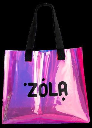 Сумка шопер zola, 40*34 см, розовая голографическая