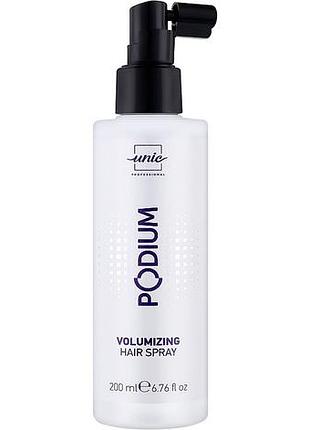 Спрей для об'єму волосся unic podium volumizing spray, 200мл