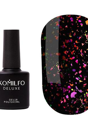 Komilfo no wipe chameleon top — топ без липкого слоя с хлопьями единорог, 8 мл
