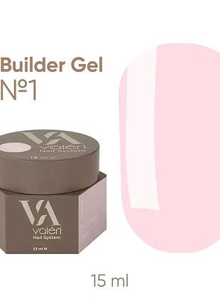 Гель для нарощування нігтів valeri builder gel №1, 15 мл