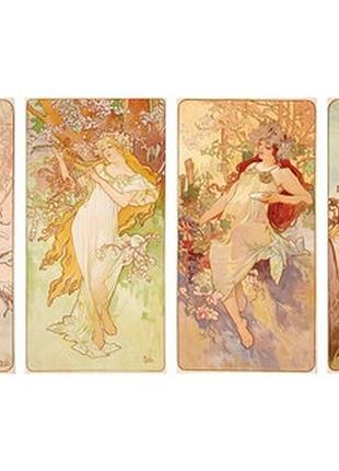 Листівка alphonse mucha - les saisons 1-4, 1896