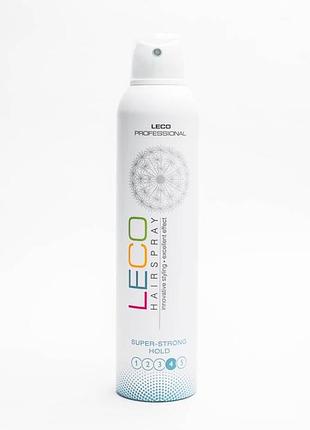 Лак для волос сверхсильной фиксации (4) leco super-strong hold hairspray, 300 мл