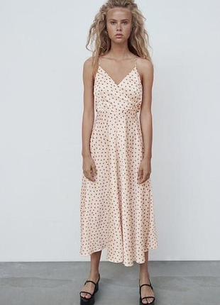 Трендова сукня у горох полька дот zara, розмір s