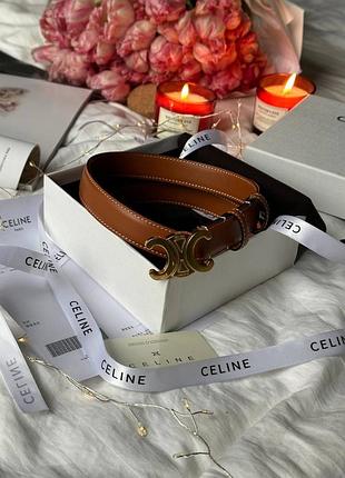 Шкіряний ремінь у стилі celine