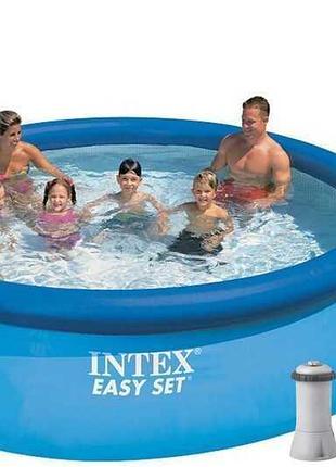 Intex надувной детский каркасный бассейн 28132 np, 366х76см, 5621л