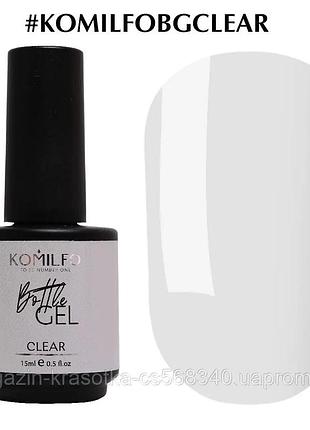 Жидкий гель для ногтей bottle gel clear hema/tpo free komilfo, 15 мл