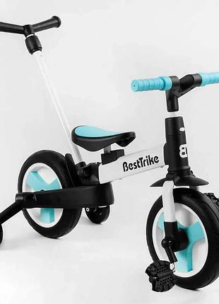 Велосипед-трансформер best trike 56659 с pu колесами 10'', родительская ручка и съемные педали