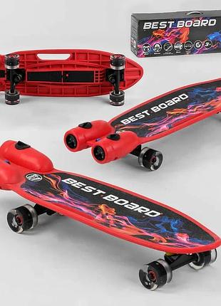 Скейтборд s-00710 best board з музикою, димом та usb зарядкою, акумулятор, світлові pu колеса 60х45мм