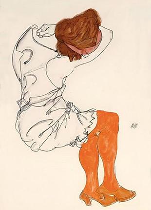 Листівка egon schiele - das schlafende mädchen, 1913