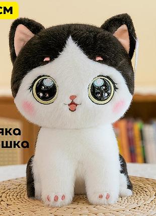 Маленький плюшевый котенок 25 см мягкая игрушка котик з большими глазами черный