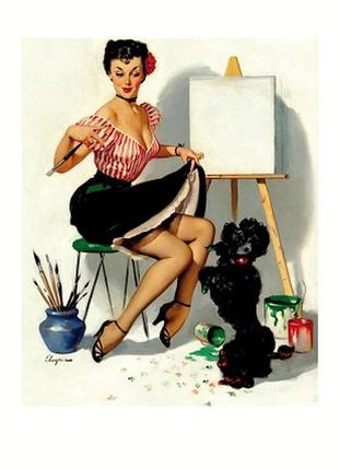 Листівка arnold kohn brunette pin-up