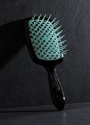 Расчёска для волос hollow comb superbrush plus black-mint