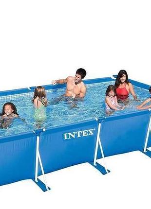 Intex каркасный бассейн 28273 np, прямоугольный 450х220х84 см, 7127 л, для детей от 6 лет, в коробке