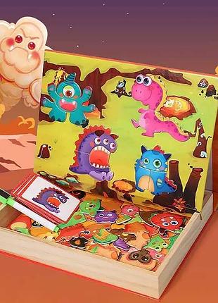 Деревянная магнитная логическая игра b 33488 (32) в компактной коробке