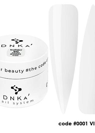 Dnka’ гель для нігтів builder gel №0001 vibe прозорий, 30мл