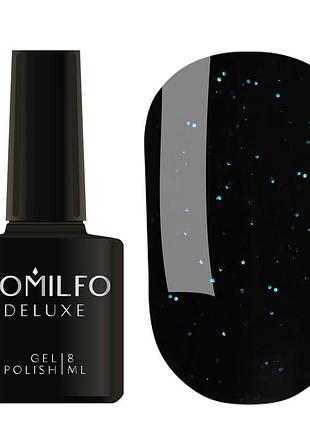 Гель-лак «black blue» чорний з синім мерехтінням komilfo, 8мл