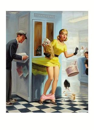Листівка arnold kohn brunette pin-up