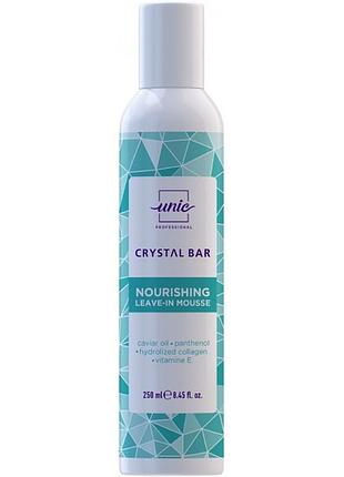 Несмываемый питательный мусс для волос unic crystal bar nourishing leave-in mousse, 250 мл