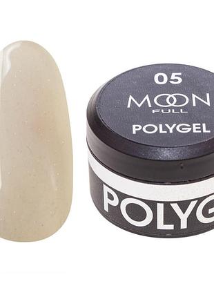 Полігель для нарощування moon full poly gel №05 перлинно-молочний, 15 мл