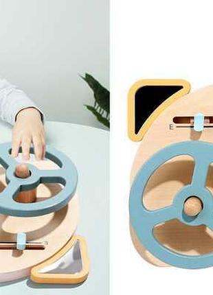 Деревянная панель для развития моторики c 64852, 10 разных деталей в комплекте