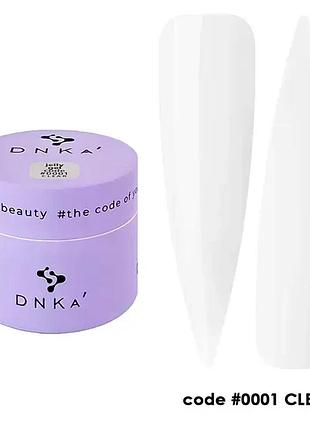 Гель желе для нігтів dnka' jelly gel 01 clear прозорий, 15 мл