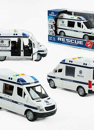 Автомобіль wy 590 f (36) «поліція», з підсвічуванням, звуковими ефектами та інерційним приводом, у коробці
