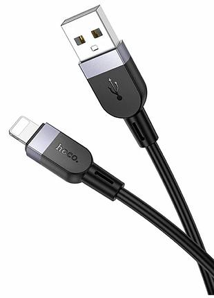 Кабель usb lightning 2.4 a 1 м силіконовий чорний hoco x109 для заряджання та синхронізації