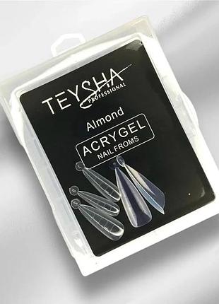 Верхні форми для нарощування нігтів almond teysha, 120 шт/уп