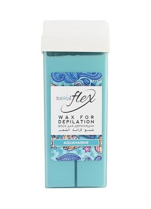 Віск у картриджі flex italwax - аквамарин, 100г