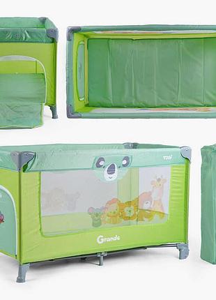 Детский игровой шезлонг toti t-06457 зеленый, 126x65x75 см