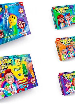 Набор для научных экспериментов chemistry kids chk-01u, 02u, 03u, 04u украинская версия 4 вида "danko toys"