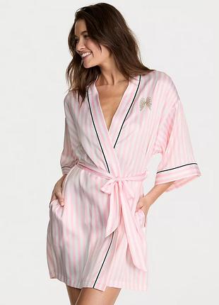 Халат victoria’s secret, сатиновий у смужку , оригінал