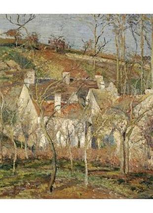 Листівка camille pissarro - red roofs, corner of a village, winter 1877