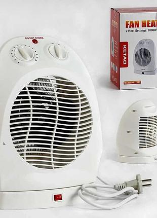 Тепловентилятор ketao c 54635 / w-hf 1722 s з мідною обмоткою двигуна, 2 режими потужності 1000вт і 2000вт, платформа з поворотним