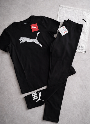 Спортивний комплект puma оригінал | костюм футболка + легінси | xs s