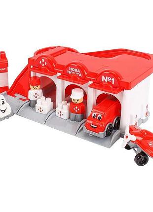 Гаражный комплекс technok toys 8454 с самолетиком и двумя транспортными средствами