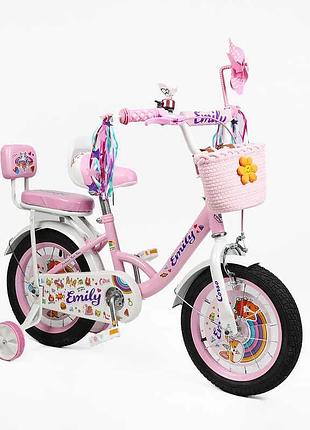 Велосипед 12" двухколесный corso emily ml-15569 для малышей