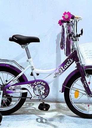 Велосипед 16" з двома колесами corso maxis mx-65213 для юних гонщиків