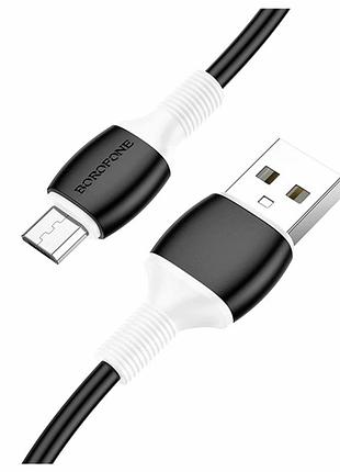 Кабель usb micro 2.4 a 1 м для заряджання та синхронізації чорний borofone bx84