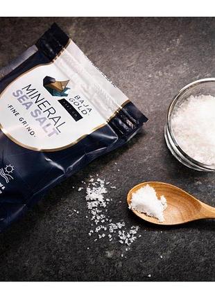 Натуральная морская соль baja gold mineral sea salt в формате natural grain (натуральное зерно) весом 454 г