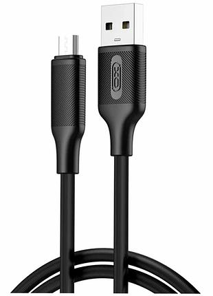 Кабель usb micro 2.4 a 1 м чорний tpu для заряджання та синхронізації пристроїв модель xo-nb265