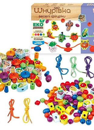 Нанизувальна гра з фігурками та намистинами 63732 (30) wtoys, в коробці