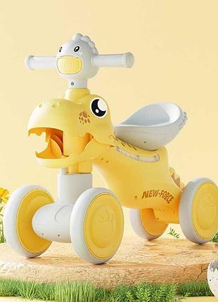 Беговел lk-41152 с 4 колесами pu, звуковыми эффектами и подсветкой, пластиковой рамой