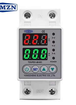 Реле захисту від напруги на din-рейку tomzn tovpd1-60 230v 63a