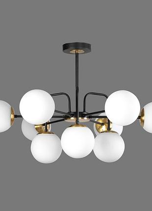 Люстра потолочная с шарами на 9 плафонов е27 sneha (99691736344/9 black+gold)