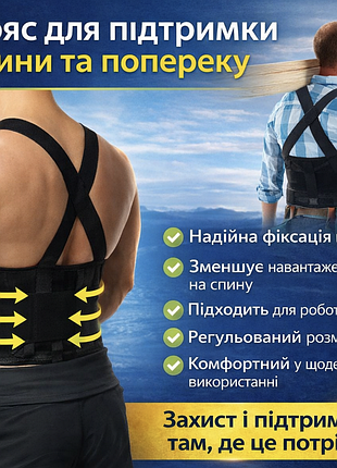 Ортопедический пояс-ремень для спины и поясницы belt xl-1619, поддерживающий эластичный корсет с регулировкой, универсальный