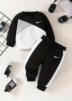 Детский спортивный костюм nike из трехнитки на флисе: стиль, тепло и комфорт (турция) 140