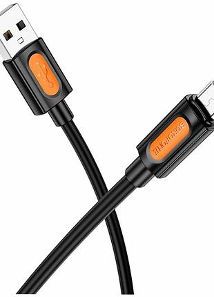 Кабель usb micro 2.4a 1м силиконовый черный borofone bx114 для зарядки и синхронизации