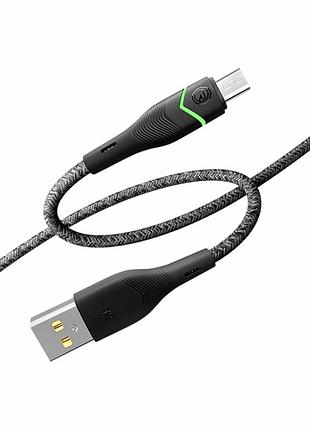 Кабель usb microusb 3a 1.2м с rgb подсветкой и плетением черный ridea rc-rl15